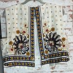 Farm Rio  Navy and Mustard Embroidered Blouse Photo 2