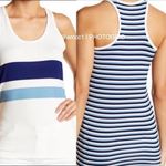 Poof! Poof Striped Racerback Tank Top White Blue Shirt M Photo 1