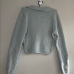Allie Rose Elegant V-Neck Sweater in Soft Blue Photo 2