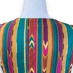 Diane Gilman Vintage  Waistcoat Vest Tan Multicolor Vertical Stripe Southwestern Photo 7