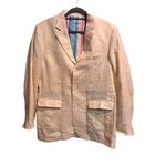 LorenZino 100% Linen Blazer Jacket Yellow Casual Summer Mens Size Large 3 Button Photo 0