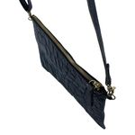 Beau & Ro Womens Black Croc Faux Leather Vegan Crossbody Clutch Purse Handbag OS Photo 3