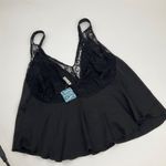 Free People  Black V-Neck Lace Trim Sleeveless Top Womens S flowy oversized boho Photo 6