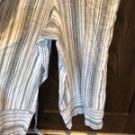 Beach Lunch Lounge Jumpsuit Women’s Small blue Striped Linen Blend Wide Leg Photo 1