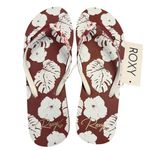 Roxy Portofino III Flip Flops Women’s Size 10 Ginger Brown White Rubber NWT Photo 0