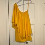 Alice + Olivia  One Shoulder Dress Ruffle Party Cocktail Yellow Size S see photos Photo 1