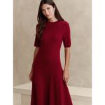Banana Republic  Natales Sweater Midi Dress Size Small Christmas Red Wool Preppy Photo 8