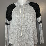 Ambiance Shirt Womens Small Gray Colorblock Hooded Raglan Tunic Top Lightweight Photo 0