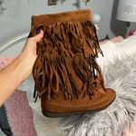 Rampage Comfy Brown Fringe Winter Boots Photo 9