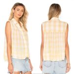 Free People  blouse tank Hey There Sunrise Button Down top cottage core gingham Photo 9