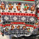 No Boundaries  Gray and Red Festive Fox Hoodie Small 3/5 Microfleece Photo 2