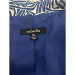 Rafaella Blazer Jacket Womens M Blue White Swirl Pattern 3/4 Sleeve Button Front Photo 8
