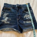 American Eagle  Next Level Stretch Distressed Dark Denim frayed shorts  S… Photo 7