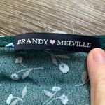 Brandy Melville  Floral Green Tie-Front Blouse Photo 1