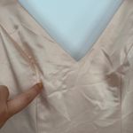 After Six  Beige Satin V Neck Spaghetti Strap Floor Length Gown Dress Sz 4 Photo 5