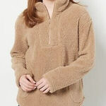 Koolaburra by Ugg Brushed Back Sherpa Fleece Pullover Jacket in Tan 3X Photo 0