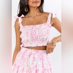 Pink Lily  island inspiration print two piece set Women’s SIZE XS vacation‎ beach Photo 1