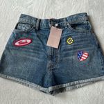 Revice Denim  patchwork high rise jean shorts Photo 0