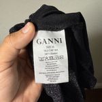 Ganni  Baxter Metallic Stretch Knit Wrap Top Size US 4 Photo 5