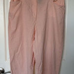 Ralph Lauren Lauren  Women's Orange White Checkered Capri Pants Size 18W Plus Photo 0