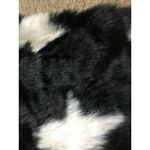 Women's White Star Pattern Lined Infinity Scarf Soft Fleece Black Photo 2