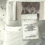 Loft Sleeveless Sheer Tiered Blouse Women M White Metallic Gold Flecked Tank Top Photo 7