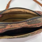 Vtg. Polo Ralph Lauren Green Tapestry Leather Shoulder Crossbody Bag Tag Charm Photo 2