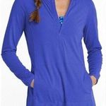 L.L.Bean Long Sleeve Sand Beach Cover Up Tunic Hoodie Blue Women's Size Medium Photo 0