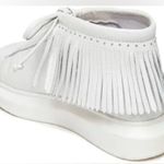 Hollie Watman women white leather fringe platform moccasin sneakers Size9.5 Size 9.5 Photo 1