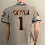 Majestic  Houston Astros 2019 Correa 1 Jersey Adult Stitched coolbase Sz L #18 Photo 6
