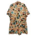 Label of Love Women's Tropical Vacation Resort Beach Print Drawstring Romper S Orange Photo 1