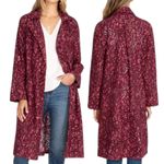 Johnny Was  Zaragoza Linen Lace Double Breasted Trench Coat Red Size S Photo 2