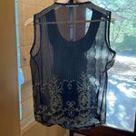 I Heart Nine T Nine Navy Blue Gold Polka Dot Sleeveless Top Size Medium Photo 6