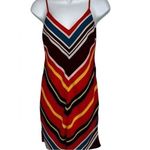 EXPRESS ‎ Flirty Rainbow  Chevron Print Slip Mini Dress Lined NWT $60 Size XS Photo 1