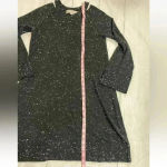 Loft Ann Taylor  Sweater Dress Black Speckled Long Sleeve cold Shoulder petite XS Photo 10