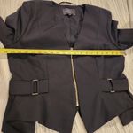 River Island  black belt gold zipper detail moto light Jersey jacket blazer 14 Photo 12