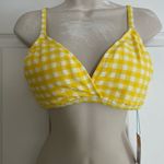 Kona Sol NWT ‎ Yellow and Whited Checkered Bikini Top Photo 0