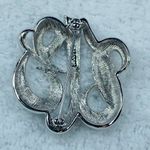 Monet Vintage Geometric Swirl Open Work Weave Silver Tone Jewelry Pin Brooch Photo 3