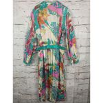 Vintage Anne Crimmins for UMI Collection 100% silk floral dress w/ scarf Belt 12 White Photo 1