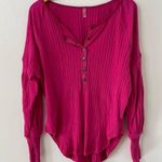 Free People {XS} Movement Bella Layer magenta pink ribbed long sleeve Photo 3