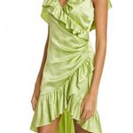 Cinq à Sept Cinq á Sept Silk Dress Green V-Neck Wrap Midi Asymmetrical Hem Size 0 NWT $545 Photo 10