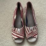 Toms  adorable striped wedge peep toe Photo 1