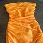 House Of CB JULIANNA TANGERINE STRAPLESS RUCHED MIDI DRESS, Size Small, $239 Photo 15
