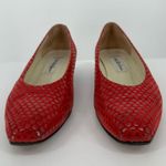 Saks 5th Avenue Saks Fifth Avenue Red Raised Patent Polka Dot Low Heels Leather size 8 Photo 2