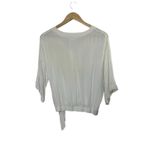 Urban Romantics   White V-Neck Faux Wrap Front Tie Top Size Large Photo 5