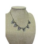 Vintage Krementz Silver Tone Crystal Leaf Flowers Wedding Bridal 15" Necklace‎ Photo 1