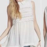 Free People Twice As Nice Collared Lace Shell Tunic White Small Photo 1