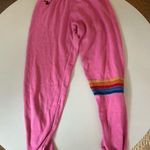 Aviator Nation  5 Stripe Pink Sweatpants Photo 0