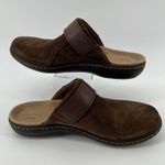 Clarks Women 7 Laurieann Strap Clog Taupe Brown Suede Slip On Casual Lightweight Photo 5