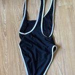 J.Crew Black One-Piece Swimsuit with White Trim Photo 4